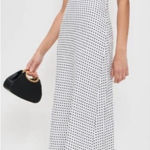 Reformation  Delilah 100% Linen Maxi Dress Sz4 Eclipse Dot Polka Vacation Halter Photo 0