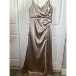 Birdy Grey NWT  Catherine Beige Satin‎ Slip Maxi Dress Wedding Guest Formal XL Photo 1