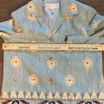 Doncaster 100% Linen Button Down Sports Blazer Jacket Women Size 12 Aqua Aztec Photo 4