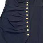 Final Touch  BOHME black dress button front ruching size large 100%  cotton Photo 3