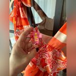 THML  Floral midi maxi dress bows tie straps square neck smocked tiered ruffle Photo 8