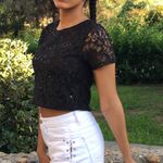 Nordstrom Black Lace Crop Top Photo 4