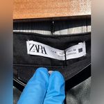 ZARA Women’s Black Faux Leather Ruffled Skirt In Size S Photo 14