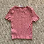 H&M NEW Ribbed Crop Top T-Shirt Pink Salmon Baby Tee Size Small S Bodycon NWOT Photo 5