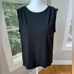Ann Taylor  Petite Black Sleeveless Crew Neck Blouse Gathered Shoulder Sz XSP Photo 8
