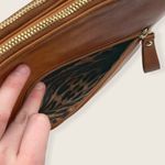 Chico's Chico’s Jamie Double Zip Clutch Bag Distressed Brown Vegan PU Gold Tone Grommets Photo 6