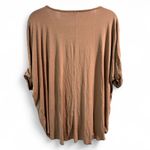 Zenana Outfitters Twist Front V-Neck Oversized Dolman Sleeve Top Neutral Brown- Size 1X Photo 1