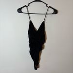 ZARA Black Ruched Bodysuit with Spaghetti Straps Size Small Photo 5