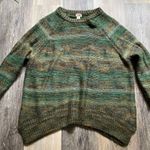 Mossimo Supply Co. Multicolor Asymmetrical Knit Crewneck Sweater Size Large Green Photo 0