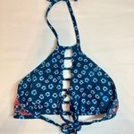 Lucky Brand Navy/Coral Festival Medallion Reversible High Neck Bikini Top - XS/S Photo 6