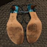 Ann Taylor Blue Green Leather Strappy Heels Sandals Photo 2