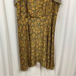 Unique Vintage  Navy Blue&Yellow Floral Tie Front 1940’s Swing Midi Dress Sz.5x Photo 2