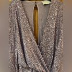 ASOS DESIGN Sequin Embellished Drape Detail Mini Dress with Button Detail Size 4 Photo 7