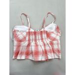 Kirious Los Angeles Top Size Small Plaid Crop Bow Detail Adjustable Straps Red Photo 2