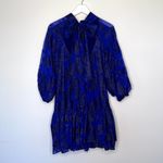 Monique Lhuillier  Azurite Long-Sleeve Tie-Back Short Dress Size 4 NWT Photo 6