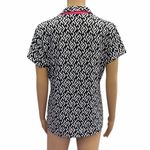 Sport Haley Geometric Print Golf Polo Shirt Black White Pink Womens Medium Photo 5