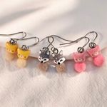3Pair Cute Little Mini‎ Animal Fox, Bear Drop Earrings, Unique Accessories Photo 1