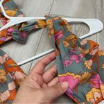 Floral Bohemian Dress retro halter tiered maxi Orange Gray (small) party summer Photo 5