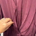 1. State  Wine Red Womens Drop Waist Surplice Faux Wrap Blouse Top Size XXL 2XL Photo 2