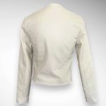 COFFEE SHOP NEW YORK Women's Cream Vegan Leather Moto Jacket Size Small | EUC Photo 1