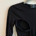ASOS Design Dress Black Side Cut Out Long Sleeves Mini Dress Sz US 0 EUC Photo 3