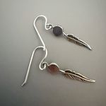 Southwester Onyx Feather 925 Sterling Silver Earrings Photo 3