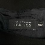 Rickie Freeman Teri John 14 Black w/ Gray Puffy Short Sleeve Retro Mini Dress Photo 1