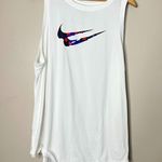 Nike Swoosh Stars Women's 1X White Dri-Fit Athletic Training Sport Gym Tank Top Photo 0