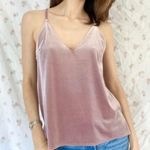 Abercrombie & Fitch dusty pink velvet V-neck tank top XS Valentine’s Day Spring Photo 1