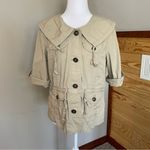 Loft Ann Taylor Khaki Button Up Utility Top Jacket Medium Photo 3