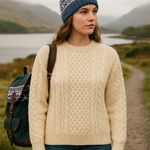 L. L. Bean Vintage Irish Fisherman Pure Wool Sweater EUC Size L F225 Size L Photo 3