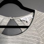 Madison Square Gray And White Striped Backless Dress Size L Photo 3