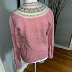 Susan Bristol Pink Women's Sweater with Patterned Collar Photo 3