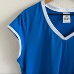 Adidas Climalite Blue White V Neck Active Top Golf Tennis XL Photo 3