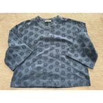 Madewell  Embroidered Wide-Sleeve Boxy Crop Tee Crewneck Blue Size M Photo 4