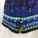 Obermeyer Blue & Green Print Knit Long Sleeve Winyer Ski Sweater M Photo 4