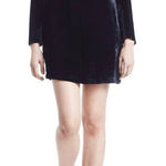 ALC Frank A.L.C Navy Blue Velvet Mini Dress Photo 0