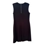 Evan Picone Chevron Sheath Sleeveless Dress Women's 8 Black Purple Career Knit Photo 4