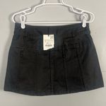ZARA waxed pleated skirt dark grey size small new Photo 3
