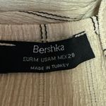 Bershka Women's Beige Black Striped Sleeveless Wide Leg Tank Jumpsuit Size M Photo 3