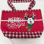 Disney Walt  World Mickey Mouse Christmas Ornament Tote Bag‎ Rare Plaid Photo 5