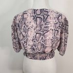 AQUA  Pink Snakeskin Cropped Wrap Blouse Size Medium NWT Snakeskin Top Photo 1