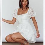 Selfie Leslie  Hold My Halo Lace Sleeve Romper White medium NWT Photo 2