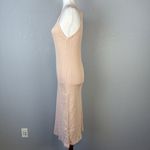 AMO Womens Long Rib Midi Tank Dress Size M Peach Beige Cotton Boho Beach Pink Size M Photo 2