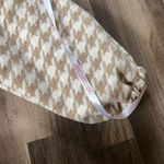 Missguided Heavyweight Pullover Coat White And Brown Houndstooth Pattern Photo 4