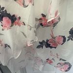 City Chic Maxi Pink Lily white floral cold shoulder ruffle asymmetrical dress 16 Photo 6