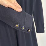 Vintage Rena Lange Navy Blue Jumpsuit Classic Logo Gold Buttons Zip Up Size 40 Size M Photo 8