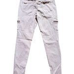 Wassio Jeans Women 6 Cargo Pants Side Zip Pockets Slim Pink Stretch 28" EUC Photo 2