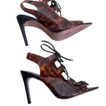 BCBGMAXAZRIA  Women’s Tortoise Shell Leather Lace-up Demi Heel Sandals Size 8.5 Photo 8