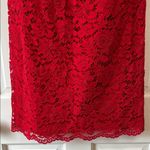 Ralph Lauren Lauren All Over Floral Lace Cherry Red Mini Dress - Size 6 Photo 5